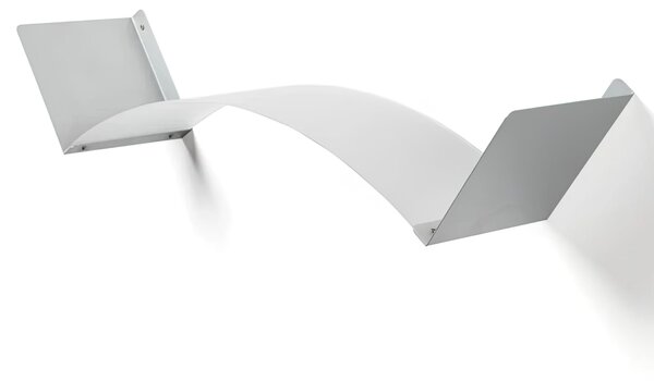 Mensola flessibile L74.5xP20 cm componibile in metacrilato FLEXA basi in metallo polveri epossidiche Grigio plexiglas bianco satinato