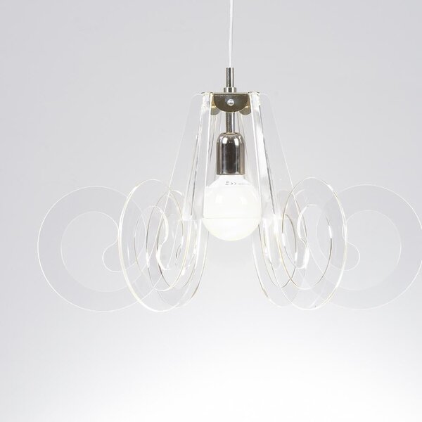 Lampadario a sospensione RICCIOLINO �59xh35cm Ricciolino da soffitto con 5 riccioli in metacrilato colorato Trasparente
