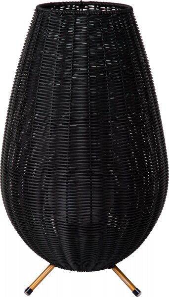 Lampada da tavolo a LED ricaricabile COLIN nera 3W, bianco caldo, 180 lm, acrilico, dimensioni: 50x30x30 cm, IP44, Lucide