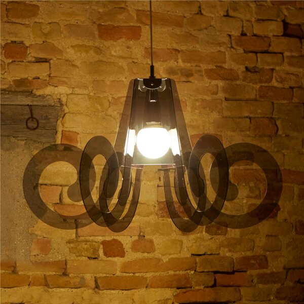 Lampada a sospensione RICCIOLO �75xh43 cm da soffitto con 5 riccioli in metacrilato Colore Fum� Trasparente
