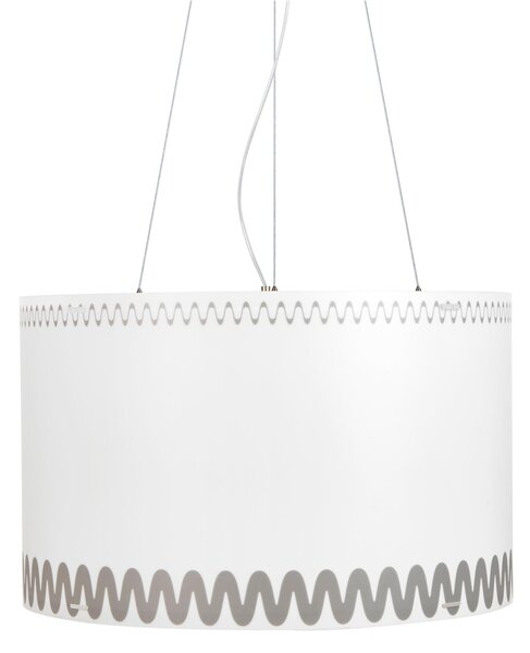 Lampada a sospensione RICCIONE �60xh37,5 cm 3x70 W Max da soffitto in polimetilmetacrilato e polipropilene opalino texture argento