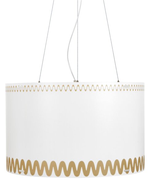 Lampada a sospensione RICCIONE �60xh37,5 cm 3x70 W Max da soffitto in polimetilmetacrilato e polipropilene opalino texture oro