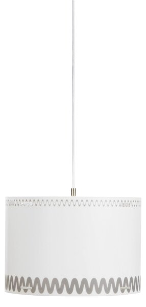 Lampada a sospensione RICCIONE �30xh19,5 cm 1x70 W Max da soffitto in polimetilmetacrilato e polipropilene opalino texture argento