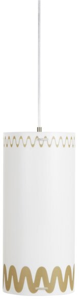 Sospensione da soffitto RICCIONE �17xh38 cm polimetilmetacrilato e polipropilene opalino materiale plastico riciclabile texture oro