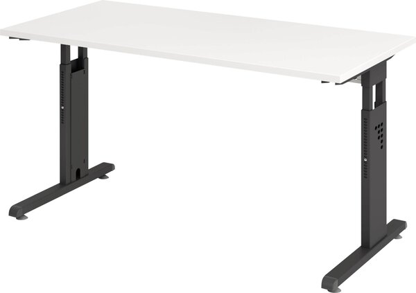 Scrivania VOS614/W/G Piedi a C 140x67cm bianco/grigio