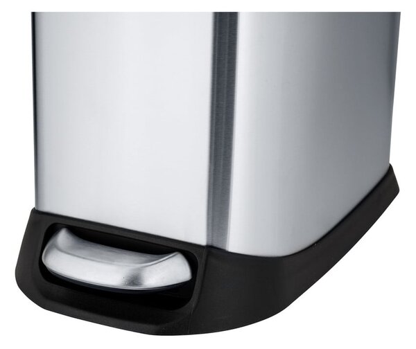 Cestino per la spazzatura color argento opaco in acciaio inox con pedale 12 l Design – Wenko