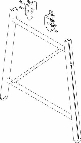 MUNK Elemento di sostegno per scala a gradini con kit di montaggio incluso, 4 gradini