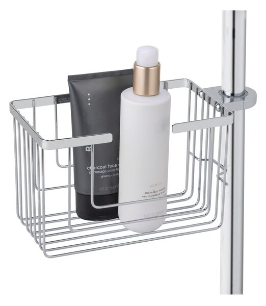 Mensola da bagno senza foratura color argento lucido in acciaio inox Valognes – Wenko