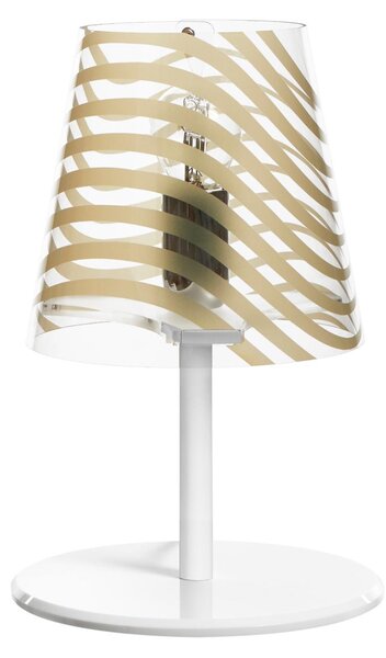 Lumetto con filo Abat-Jour con paralume conico rimini 18x25 h cm Trasparente decoro oro