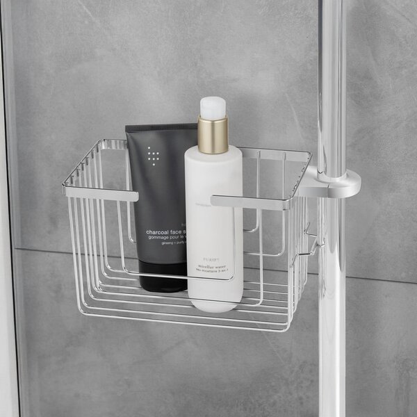 Mensola da bagno senza foratura color argento lucido in acciaio inox Valognes – Wenko