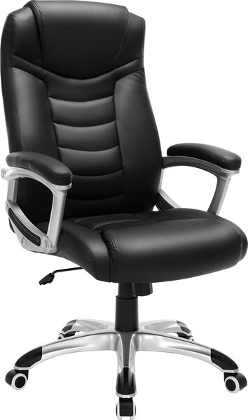 SONGMICS Sedia da ufficio girevole, portata fino a 150 kg, ergonomica, regolabile in altezza, robusta, stabile e resistente, nera OBG21B