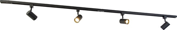 QAZQA - Moderno Sistema a binario monofase I Faretto I Faretto da soffitto I Faretto da soffitto I Faretto con fascio di luce a 4 fiamme spot nero I Faretto I Faretto da soffitto I Faretto da soffitto I Faretto I La