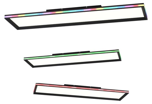 Plafoniera LED, telecomando, dimmerabile, RGB, L 100 cm