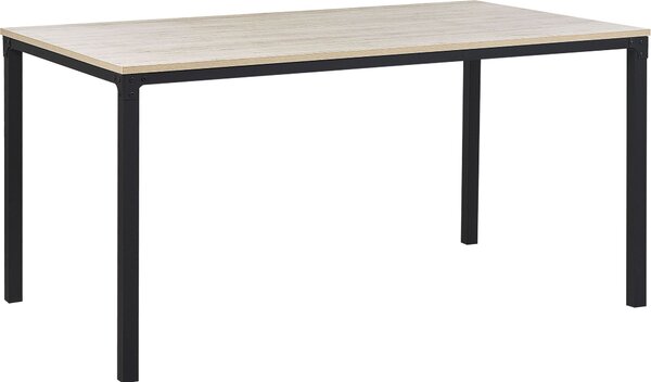 BELIANI - Tavolo da pranzo marrone e nero, 90x150 cm. Piano in MDF, gambe in metallo. Forma rettangolare. Stile moderno. Adatto per sala da pranzo, cucina o soggiorno-cucina