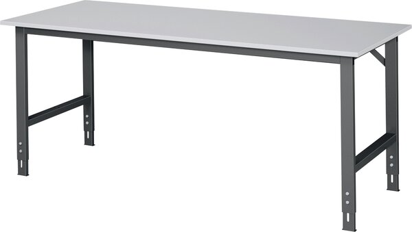 Banco da lavoro Tom B2000xD800xH760-1080mm Piano di lavoro in melamina Telaio grigio antracite