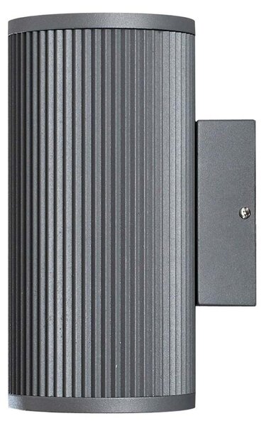 Konstsmide Siracusa Up & Down alluminio laccato grigio, vetro trasparente, riflettore 7514-300