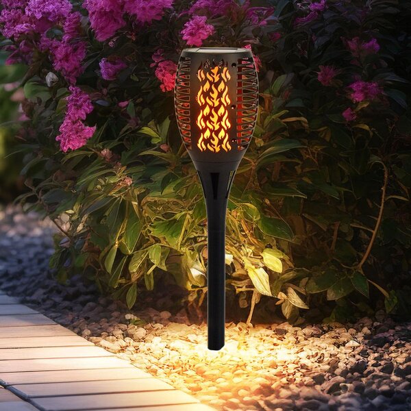Lampada solare a LED, effetto fuoco, torcia da giardino altezza 58 cm