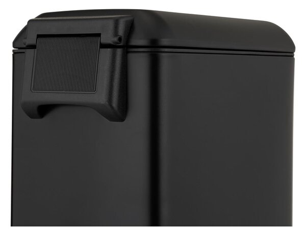 Cestino per la spazzatura nero opaco in acciaio con pedale 20 l Design – Wenko