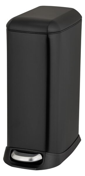 Cestino per la spazzatura nero opaco in acciaio con pedale 12 l Design – Wenko