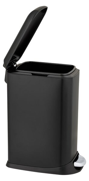 Cestino per la spazzatura nero opaco in acciaio con pedale 12 l Design – Wenko