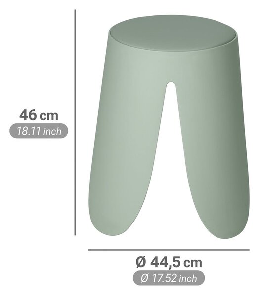 Sgabello color salvia in plastica impilabile Comiso – Wenko