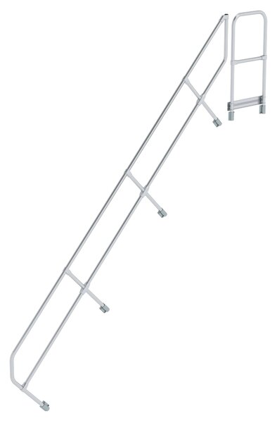 Scala con piattaforma a 45° secondo corrimano per 14 gradini Inclinazione a 45°