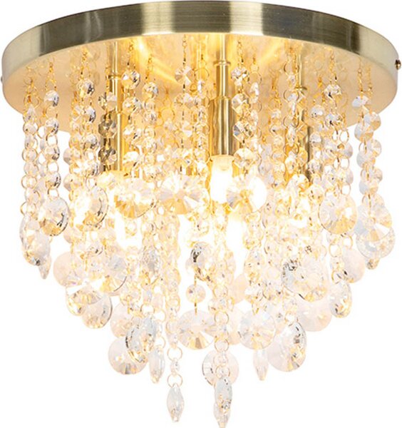 QAZQA - Lampada da soffitto classica Art Déco I Lampada da soffitto I Lampada I Lampada dorata I Ottone con vetro - Medusa I Soggiorno I Camera da letto - Rotonda - Adatta a LED G9