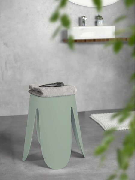 Sgabello color salvia in plastica impilabile Comiso – Wenko