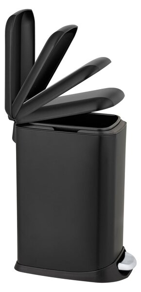 Cestino per la spazzatura nero opaco in acciaio con pedale 20 l Design – Wenko