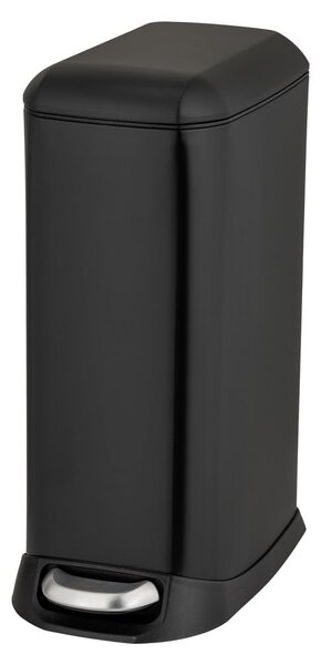 Cestino per la spazzatura nero opaco in acciaio con pedale 20 l Design – Wenko