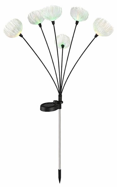 Lampada solare a LED, acciaio inossidabile, cambiacolori RGB, H 70 cm