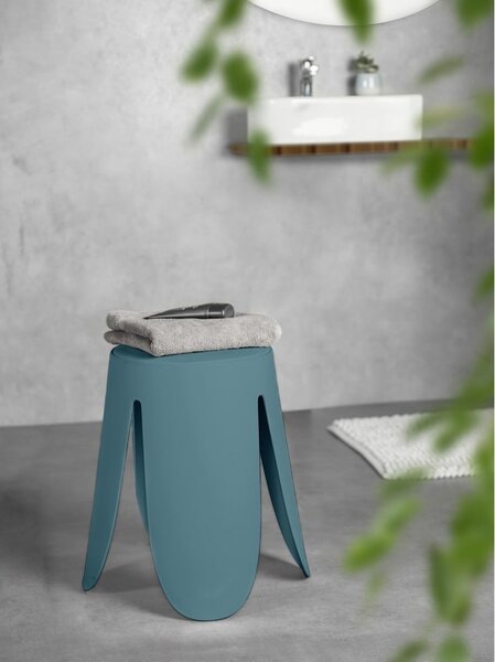 Sgabello color petrolio in plastica impilabile Comiso – Wenko