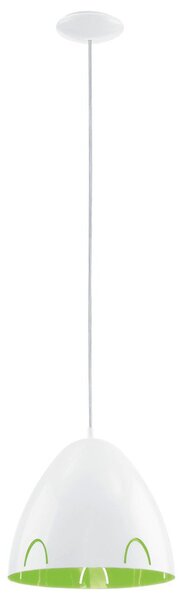Lampada a sospensione in bianco e verde, altezza 110 cm, FRASSI