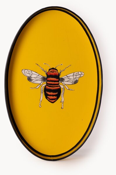 Vassoio decorativo dipinto a mano con motivo ape Fauna