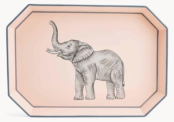 Vassoio decorativo dipinto a mano con motivo elefante Fauna
