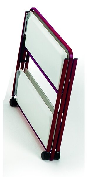 Carrello Portavivande richiudibile in soli 6 cm SELECT 64x42xh82cm Struttura Marsala ripiani bianchi