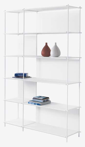 Libreria E Mensole Composizione MUSA 141x37xh200 cm struttura Moderna A vista struttura Bianco Sabl� ripiani Metallo Bianco Sabl�