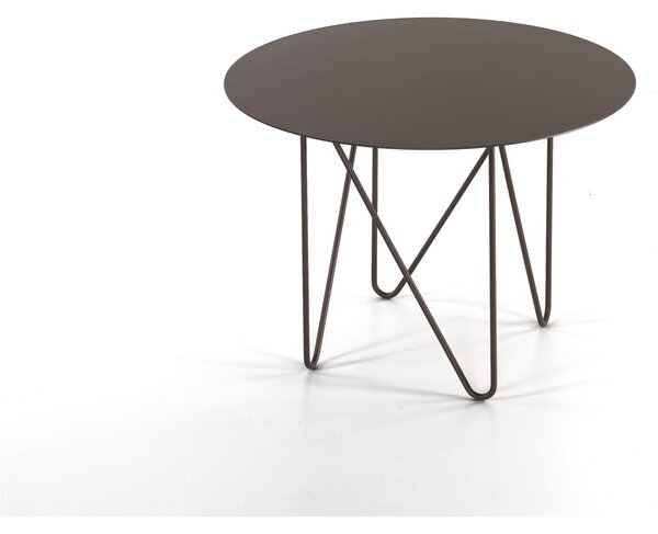 Tavolino rotondo SHAPE �70xh53 cm realizzato in acciaio verniciato con finiture sabl�