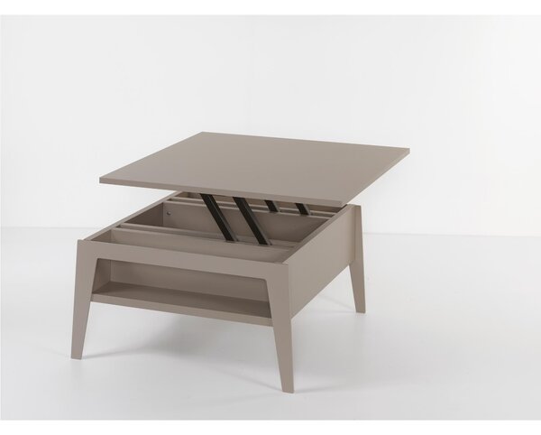 Tavolino quadrato multifunzione con piano alzabile BRIGHTON Dimensioni chiuso 80x70xh40 cm - peso 45,5 kg si alza il Top di 25 cm e lo sposta in avanti di 35 cm