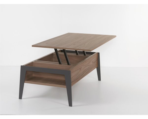 Tavolino rettangolare multifunzione con piano alzabile BRIGHTON Dimensioni chiuso 110x70xh 40 cm- peso 50 kg si alza il Top di 25 cm e lo sposta in avanti di 35 cm