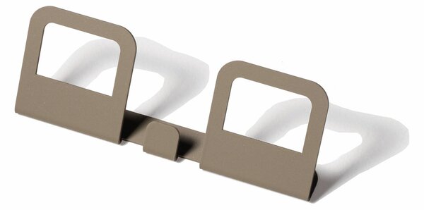 Appendiabiti 2 posti HANG 20x5xh5 cm in acciaio verniciato con finitura sabl�