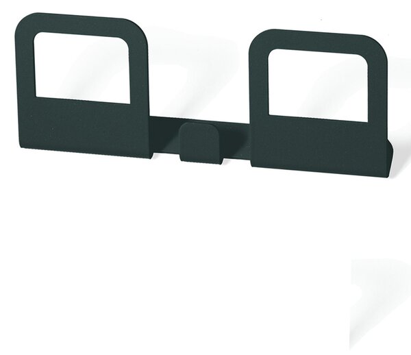 Appendiabiti da parete due posti in Acciaio 20x5xh5 cm verniciato HANG colore Titanio sabbiato
