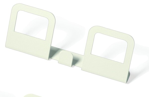 Appendiabiti da parete due posti in Acciaio 20x5xh5 cm verniciato HANG colore Bianco sabbiato