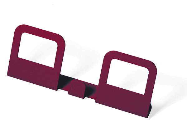 Appendiabiti da parete due posti in Acciaio 20x5xh5 cm verniciato HANG colore Marsala sabbiato
