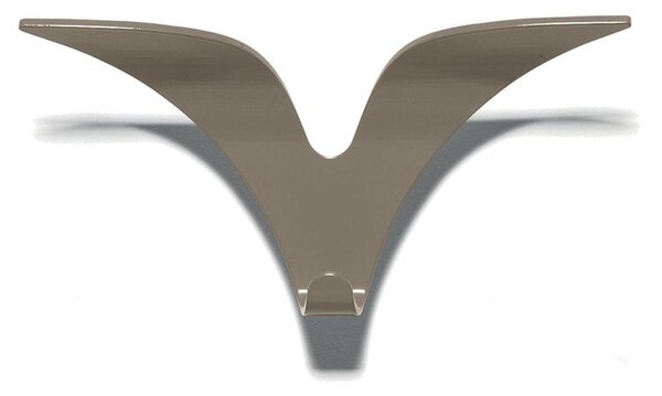 Appendiabiti da parete in Acciaio verniciato 26x5,5xh12 cm JONATHAN colore Grigio Tortora