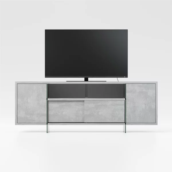 Mobile porta-TV con struttura realizzata in laminato Ecologico MOVIE spessore 180x45x h65 cm ante e scorrevoli da 18 mm colore cmento