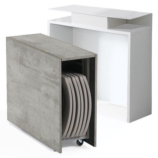 Consolle con cassetto ARCHIMEDE 96x36xh88 cm pi� tavolo chiudibile 6 sedie chiudibili ZETA