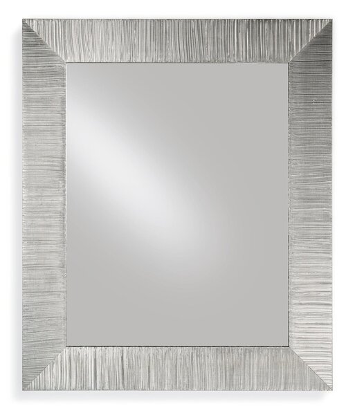 Specchiera rettangolare da parete in legno massello foglia argento DIVA 85x102