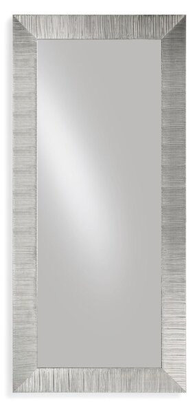 Specchiera rettangolare da terra in legno massello foglia argento DIVA 70x170