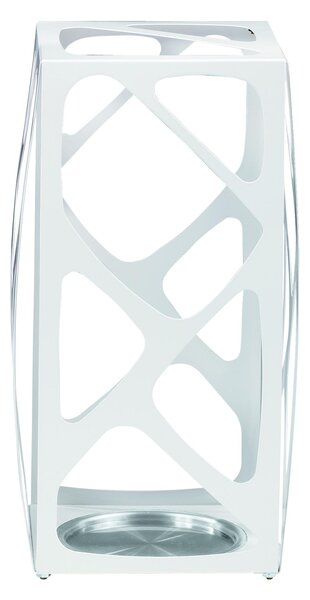 Portaombrelli in acciaio Verniciato Basket 24x24xh53 cn con vaschetta inox salvagoccia Bianco sabl�